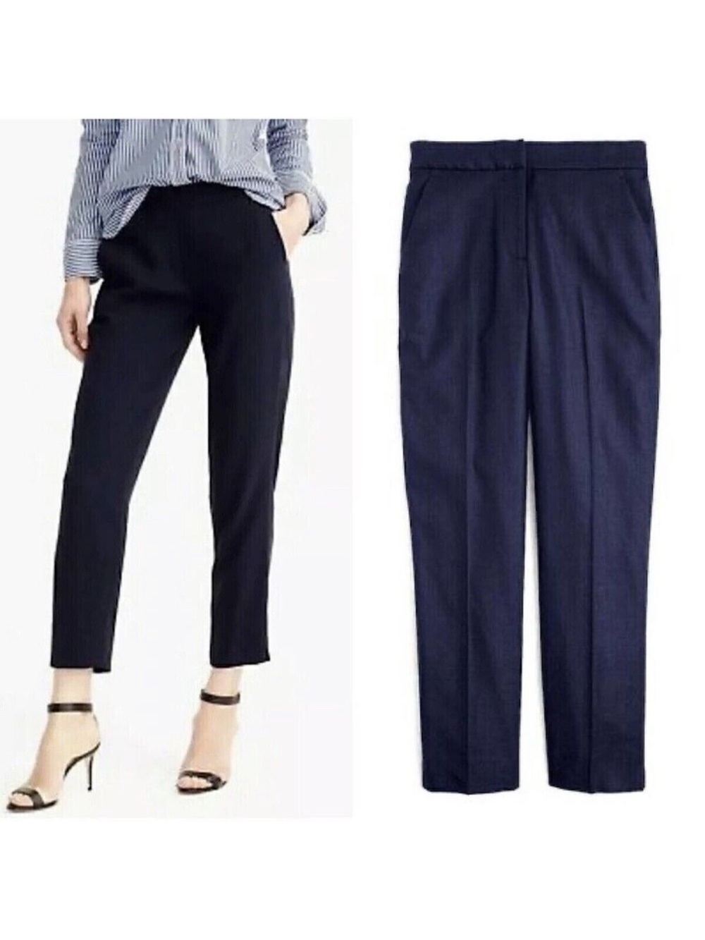 J.CREW Size 16 Easy pant in stretch linen NAVY Style H7718